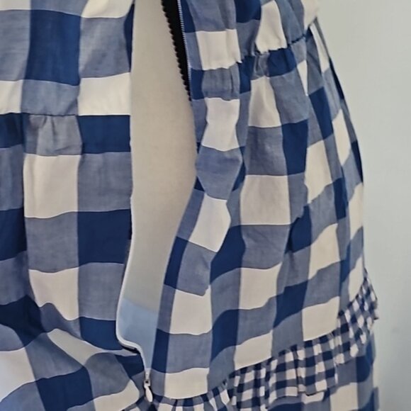 J. Crew Factory Blue and White Check and Gingham Sun Dress NWT - Picture 8 of 15